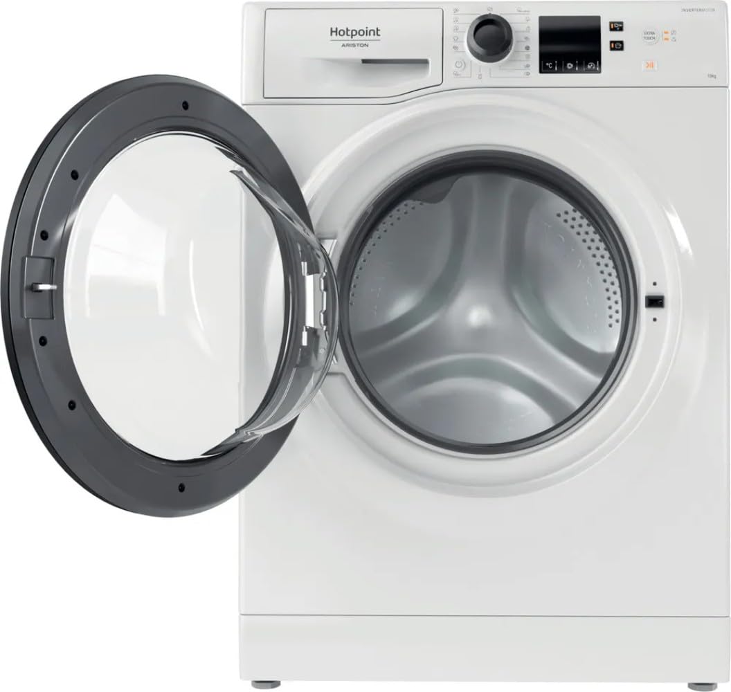 Hotpoint - NS1069CWKEUN Lave-linge Hublot Posable - 10 kg, 1400 tr/min, Moteur Inverter - Steam Hygiene, Départ Différé - Classe Énergétique A - Blanc