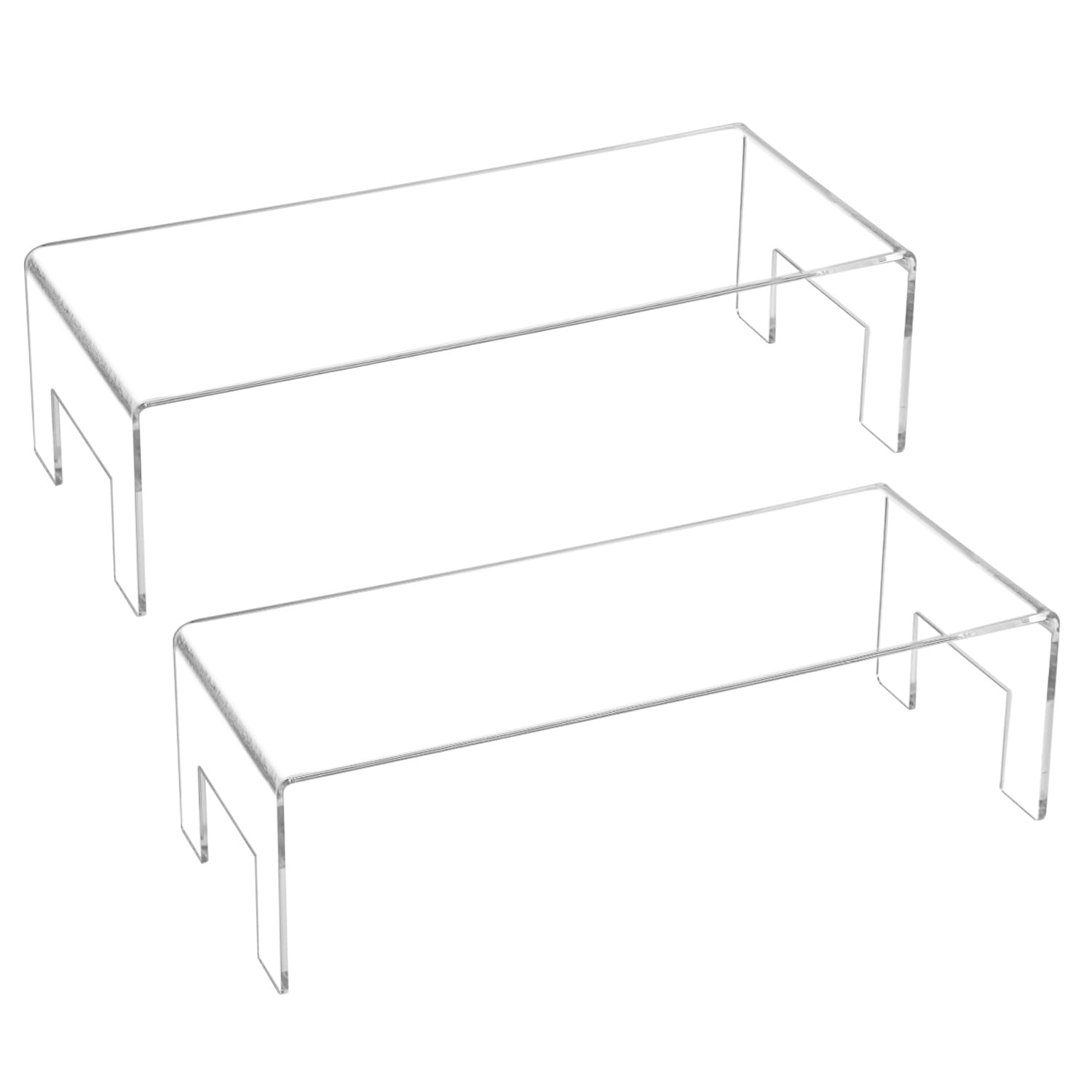 QWORK® 2 Pack Acrylic Riser Display Standfor Perfume, Cosmetics, Jewelry, Figurines, Cupcakes, Spices , 30*12.7*8.25cm