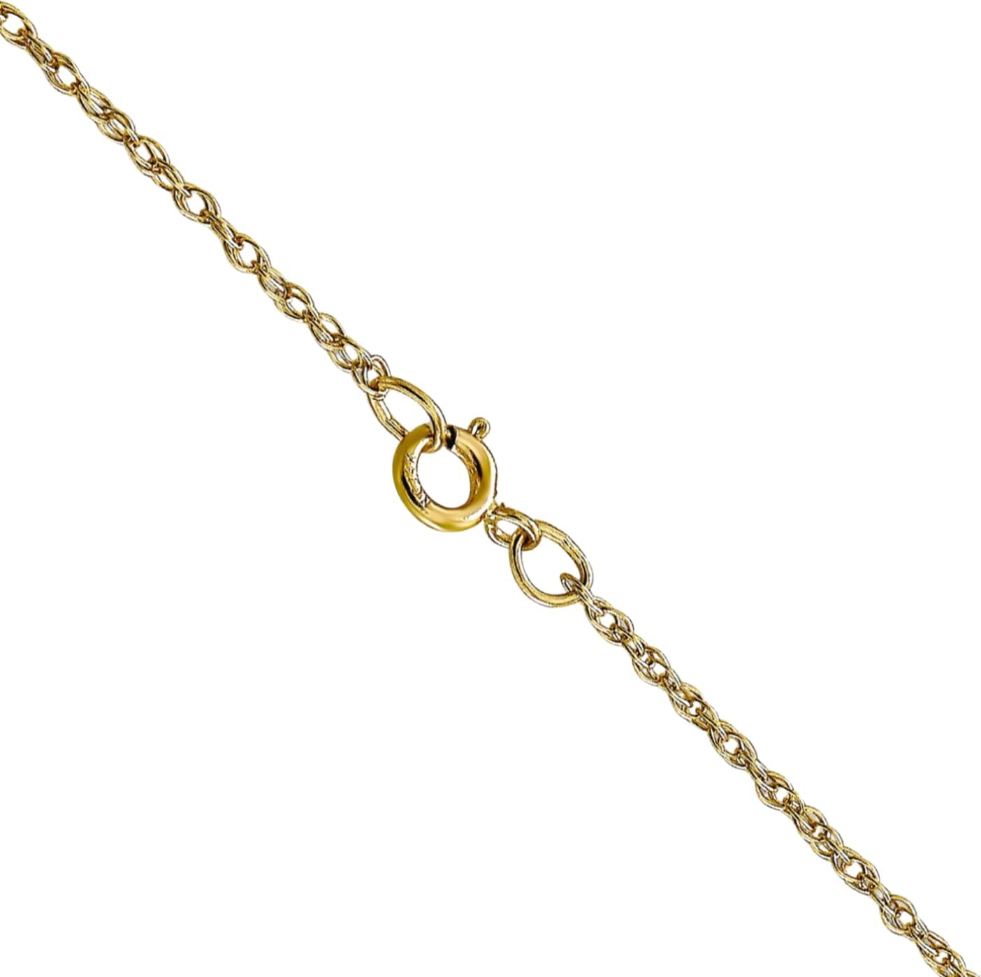 IceCarats 10K Solid Yellow Gold 0.95mm Dainty Rope Cable Chain Necklace Polished