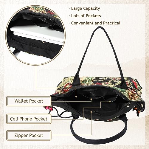 Bolso Tote de Lona Bordado para Mujer miniatura 6