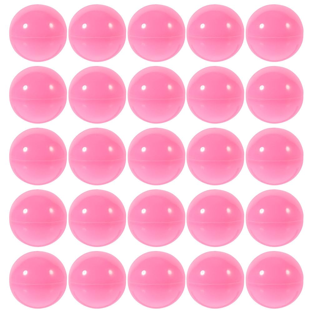 Cabilock 25pcs Pink Raffle Balls 1.57 Inch PVC Openable Capsule Number Bingo Game Cage Ball Prize Gumballs for Party Games, Vending Machine, and Decorations, Pink