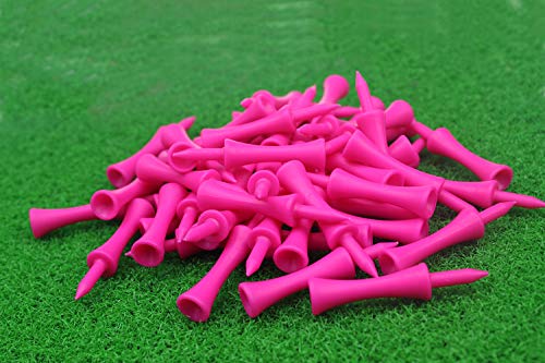 Crestgolf-Golf-Tees-Plastic-Castle-tee-Step-Down-Value-50-Pack-2-3-4inch-Set-Control-de-Altura-Profesional-para-Practicar-Color-Rosa