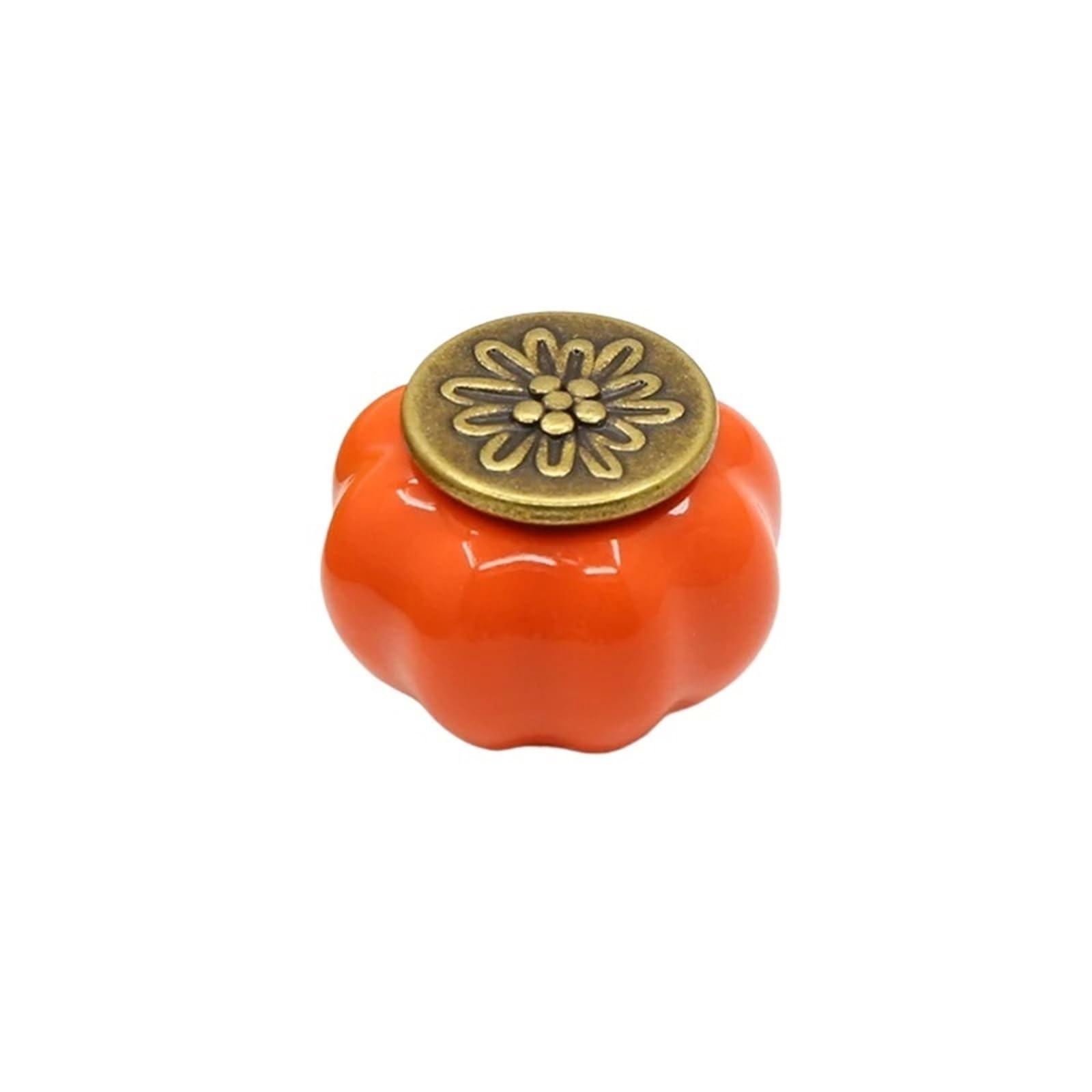 Kifsdlf Color4 2Pcs Ceramic Farm Pumpkins Cabinet Knob Drawer Furniture Handles Dresser Single Hole Door Pulls For Cupboard Wardrobes Furniture(Color4)