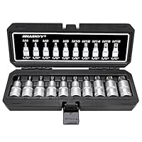 XZN Steckschlüssel Vielzahn Satz Bit Vielzahn 1/2\ Stecknuss 10tlg M4, M5, M6, M8, M9, M10, M12, M14, M16, M18