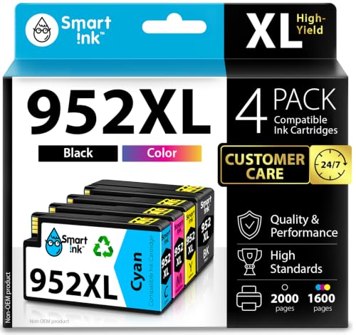 Smart Ink Compatible Ink Cartridges Replacement for HP 952XL 952 XL 4...