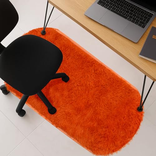 Tapis de decoration d'interieur blanc ovale texture epaisse
