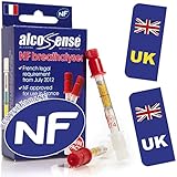 AlcoSense French NF Certified Breathalyzers for France with UK/GB Car Stickers | Breathalyser Twin Pack | Officially Approved Alcohol Tester for Driving in France