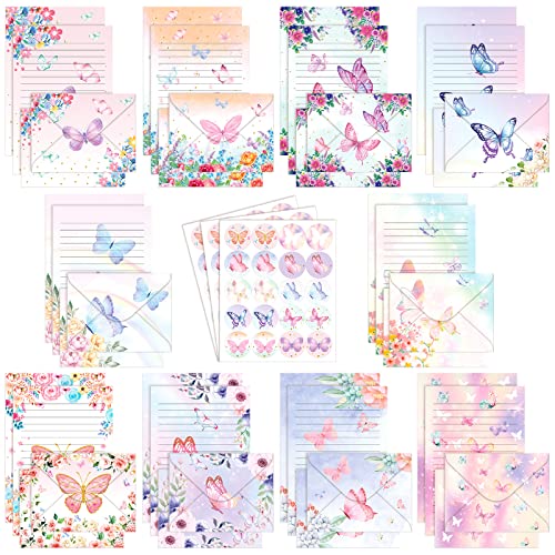 TaoBary 160 Pcs Stationery Paper Set 50 Double Sided Stationery Papers with 50 Matching Envelopes...