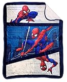 Jay Franco Marvel Spiderman City Swinger Sherpa Throw Blanket - Measures 50 x 60 inches, Kids Bedding - Fade Resistant Super Soft