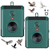 2026 Solar Ultrasonic Bird Repellent Devices Bird Repeller Outdoor Motion Activated Bird Deterrents for Outside IP65 Woodpecker Deterrent Pigeon Goose Repellent for Patio Balconies Porch Rooftop (2)
