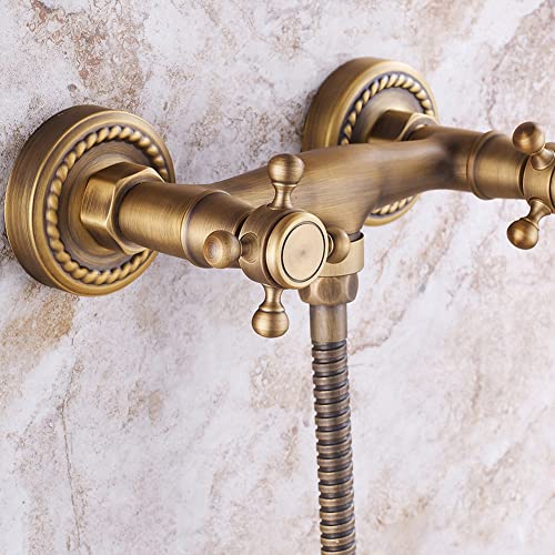 Robinet de baignoire mural antique avec douchette pour bain relaxant