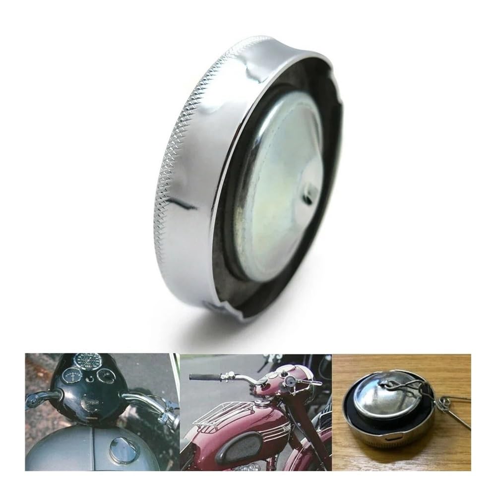Tapón de Combustible para Motocicleta de 2 1/2" con Forma abovedada, Tapa de depósito de Combustible de 2-1/2", BSA para Triumph Norton AJS Motorcycle Parts, Cromado.