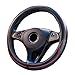 Price comparison product image Car Leather Steering Wheel Covers Universal 15 inch Breathable Anti-slip Wheel Sleeve Protector (Black+Red)