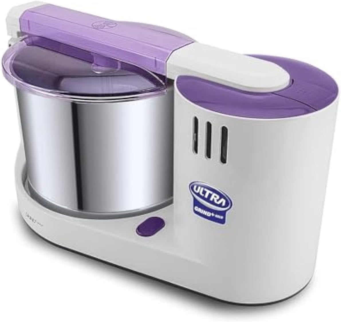 Ultra Grind+ Gold 2 Litre Table Top Wet Grinder - White | Fast Grinding Conical Stones, 150W Motor & 5 Years Warranty | AISI 304 Food-Grade SS Multi Utility Cylindrical Drum, Light Weight