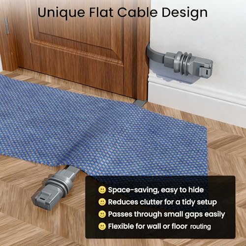 Elfcam - 30m/98,4ft Chat 6A Câble Ethernet plat pour Starlink Gen 3 & Mini – 10Gbps Haute vitesse RJ45 LAN Câble, IP68 Design étanche et flexible 9.2x3.2mm pour l'installation de murs ou de conduits à l'intérieur/à l'extérieur
