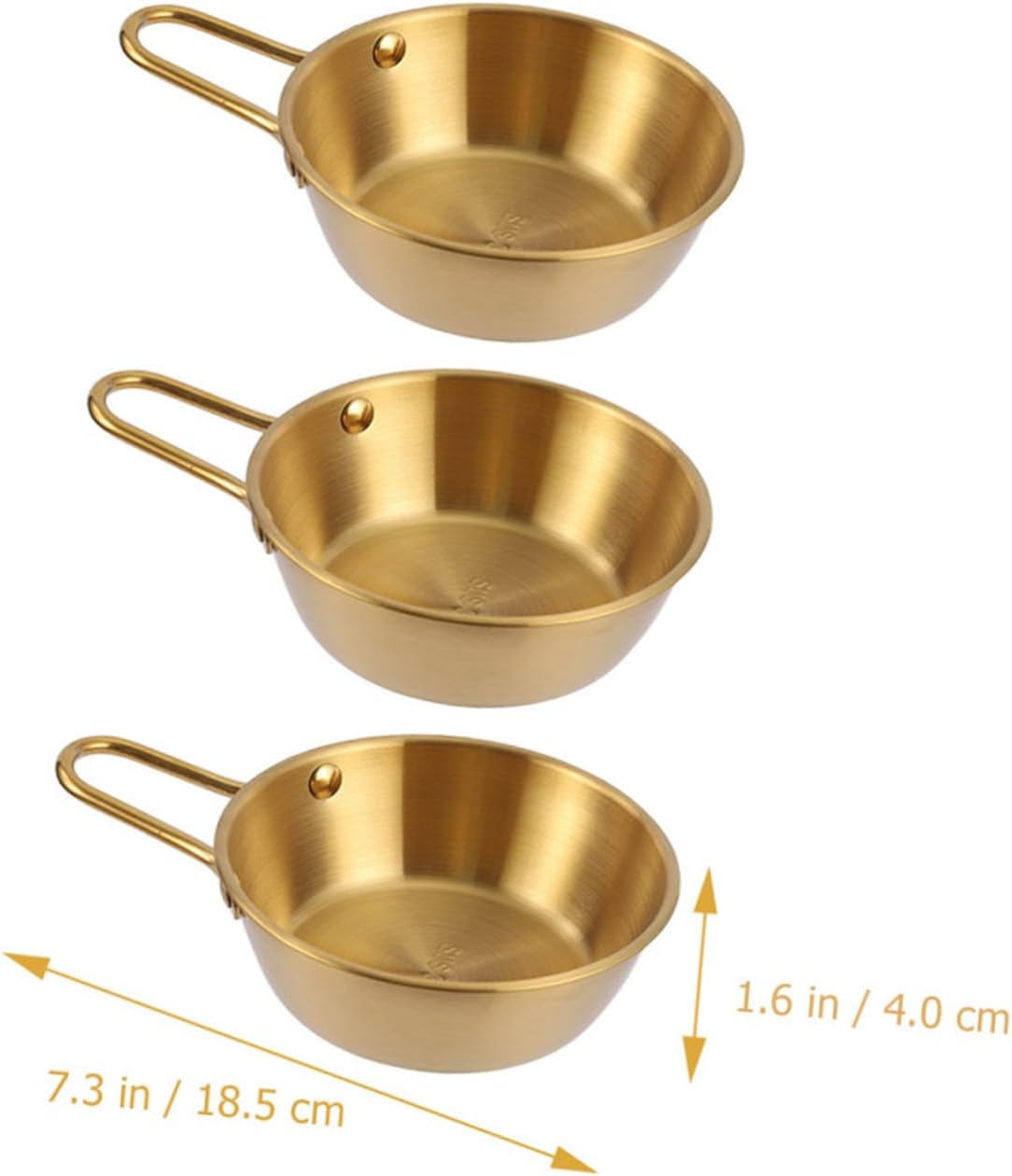 Korean Bowl with Handle 3 Piece Stainless Steel Wine Serving Set image 2