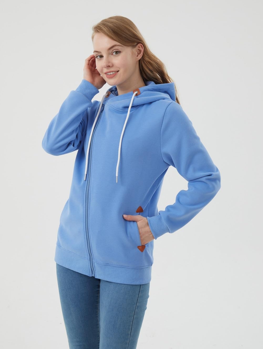 Womens Hoodies Hooded Jersey Jackets - Image 4