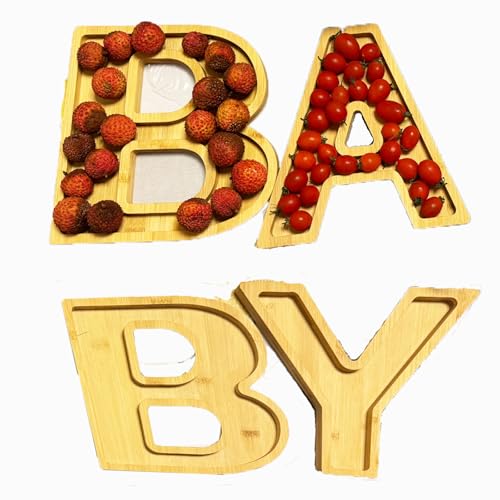 4pcs Assiette Charcuterie Bébé en Bois, Baby Forme Salade de Fruits Bois Assiette Charcuterie Assiette de Fromage Assiette Nourriture Végétale, Plateau Service Fête pour Assiette Bébé Douche Déco