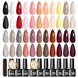 PEACECOLOR 25PCS Vernis Semi Permanent Set & Brillant Mat Base Top Coat...