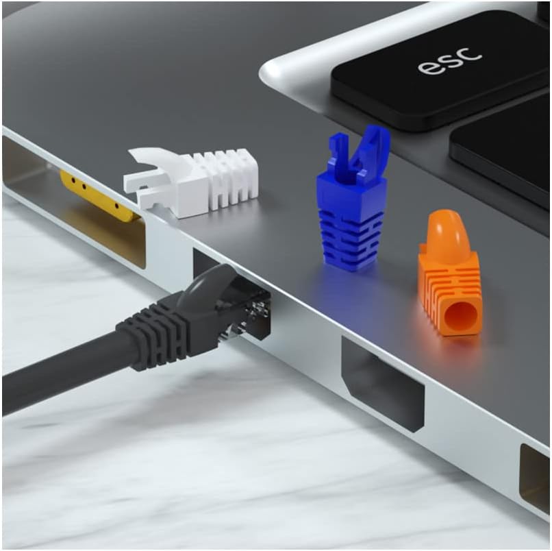 50 Pcs Cat5 Cat5E Cat6 Strain Relief Boot, RJ45 Plug Cover Modular Network Plug Cap Cable Connector Boots, White