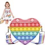 🍔[Bolsa Fidget única:] El diseño innovador de popits fidget toys Pop Bolso It Bag combina juguetes inquietos con lindos bolsos. Empuje la burbuja hacia abajo, agite el juguete para hacer un ligero chasquido, disfrute del placer de empujar y alivie eficazmente la ansiedad y el estrés. El bolso de hombro Popits se puede utilizar como bolso de moda o como juguete antiestrés cuando sea necesario.