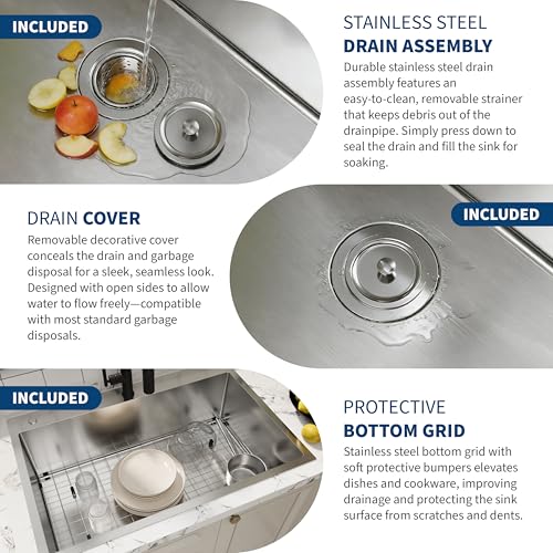 Garvee Stainless Steel Kitchen Sink 22 Inch Undermount Large Single Basin by Garvee - Used condition - Image 4