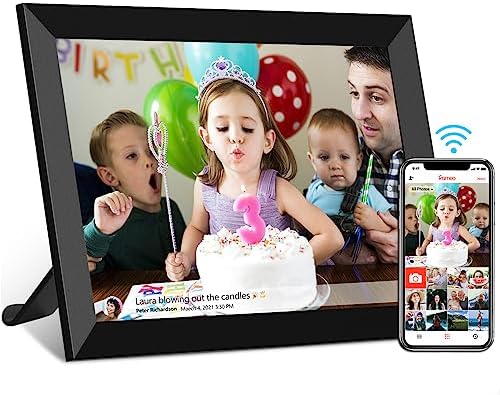 FRAMEO 10.1 inch WiFi Digital Picture Frame 1280x800 HD IPS Touch Screen Smart Cloud Photo Frame with 16GB Memory, Auto-Rotate, Wall Mountable, Easy Setup to Share Photos or Videos via Frameo