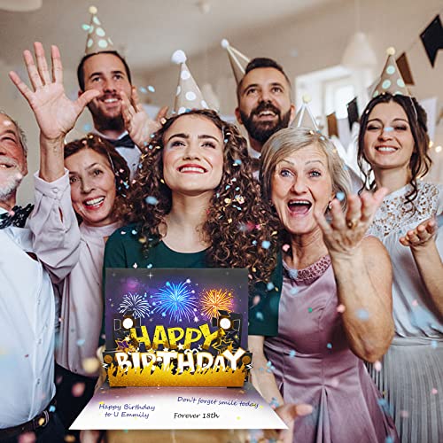Birthday Cards For Women Or Men, Funny 3D Pop Up Birthday Card With Colorful Fireworks Lights & Exciting Cheering Sound - Impressive Musical Birthday Gift Greeting Cards For Mom, Dad, Kids, Boyfriend. #TOP7