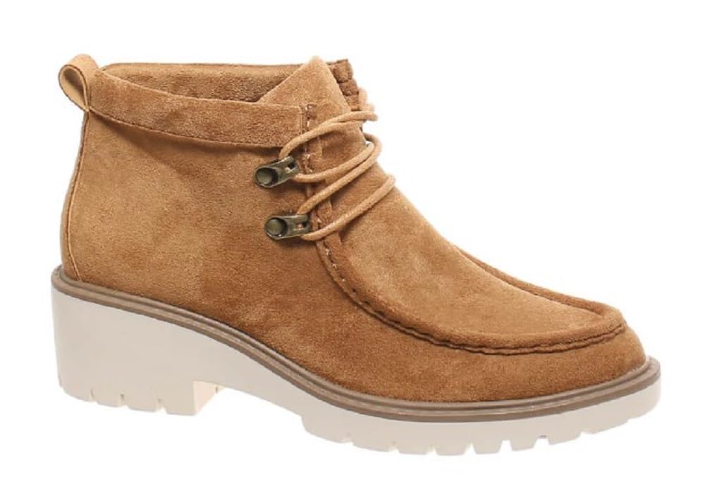 Pierre Dumas Womens Soho-1 Lace Up Booties Faux Suede Platform Ankle Boots Mid-Calf Round Toe