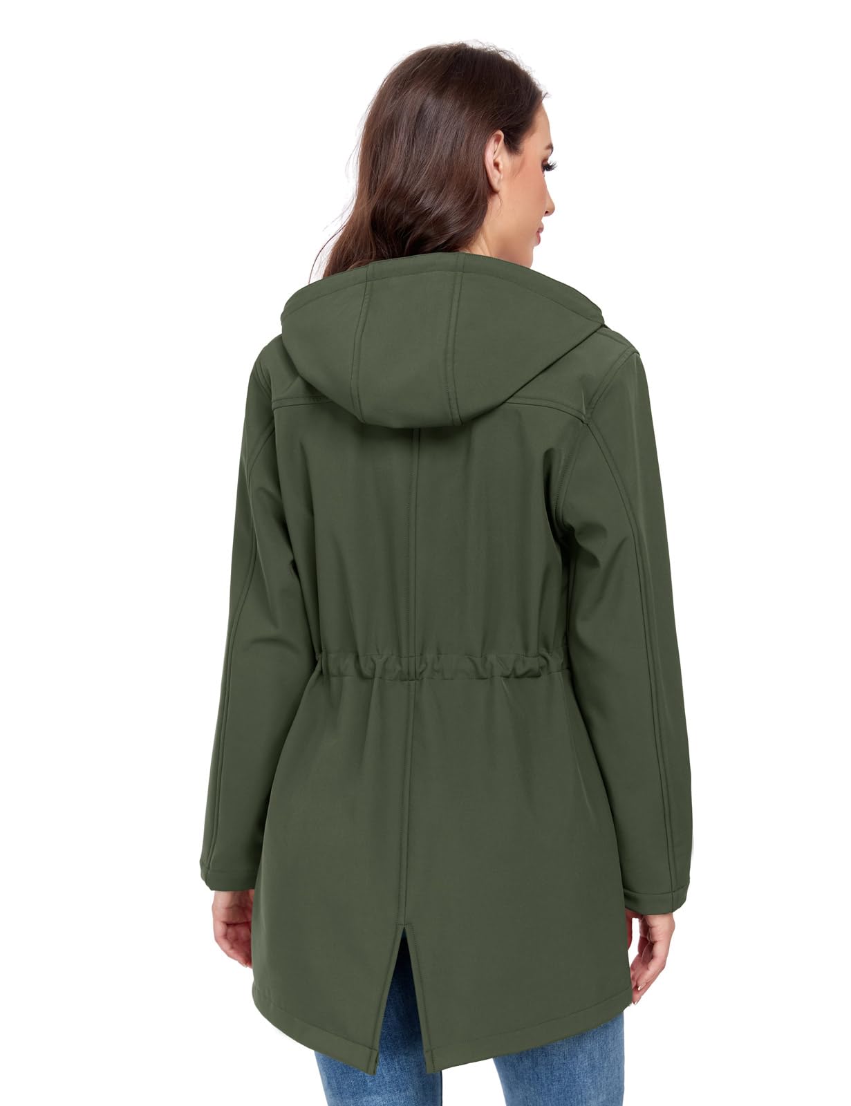 CMTOP Chaqueta Impermeable Mujer Abrigo Ligera Impermeable Chubasquero Cálida con Forro para Exterior Softshelljakce de Moda con Capucha Parka Cortavientos para Otoño e Invierno