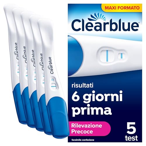 Test Di Gravidanza Clearblue, Rilevazione Ultra Precoce (10 Mui/Ml) Maxiformato, Risultati 6 Giorni Prima, Risultati Accurati Al 99%, 5 Test