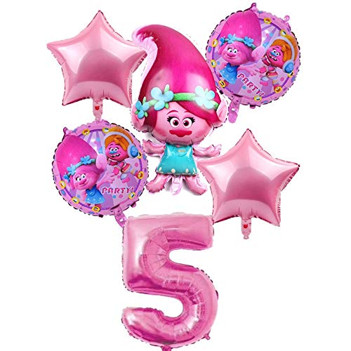 BAYUE Globos 6 unids / Lote Trolls Globos Baby Happy Brithday Helium...