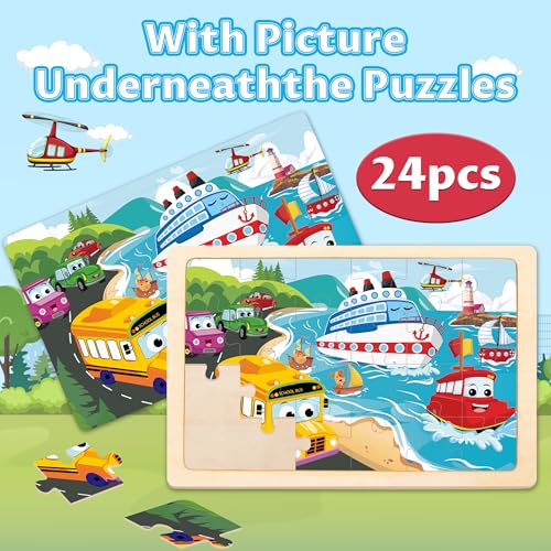 Puzzle de Madera Vehículos 3 a 8 Anos miniatura 4