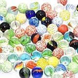 SHENSAIGO Lot de 100 petites billes en verre colorées de 16 mm - Pour jeu de billes, pist...