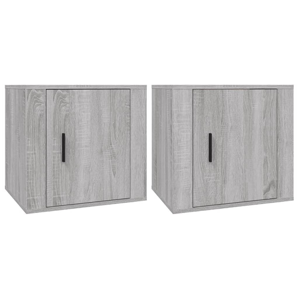 2er-Set Nachttische Grau Sonoma 50x39x47 cm Beistellschrank | Stabile Nachtkonsolen im Doppelpack mit Ablagefläche für Ihr Schlafzimmer zur ordentlichen Aufbewahrung.