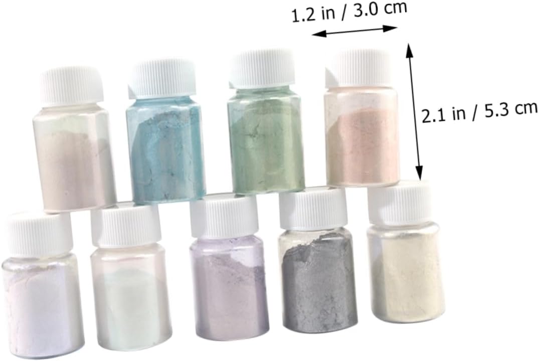 9Pcs Color Exquisite Mica Powder Set for Crafts and Cosmetics Iridescent Epoxy Resin Dye Pigment for Lip Gloss Soap Making and Art Projects
