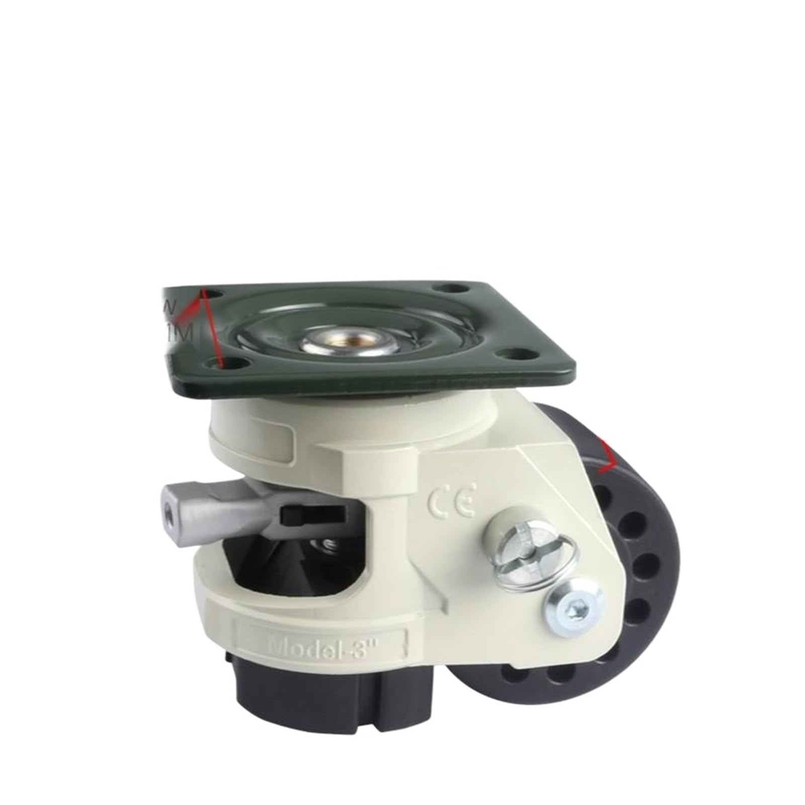 MXXDMOPD 1 Piece 3 inch Handle/Threaded Brake Caster Suitable for Machinery Furniture appliances(Handle Brake,SJB920-600A)