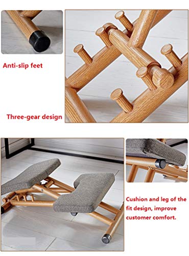 Cadeira de postura móvel de ajoelhamento cadeira de madeira ergonômica de ajoelhar escritório com as