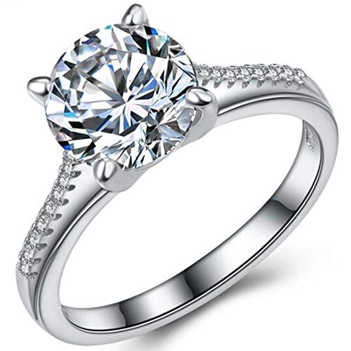 Jude Jewelers Stainless Steel 2.0 Carat Wedding Engagement Propose Statement Anniversary Halo Ring