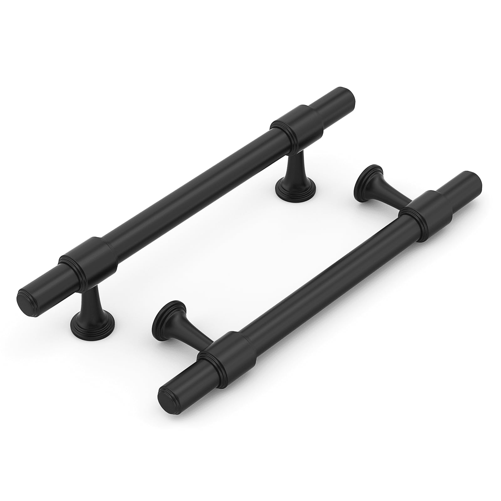 Haliwu 20 Pack Black Cabinet Pulls, 3-3/4 Inch Hole Center Drawer Pulls, Matte Black Handles, Zinc & Aluminum Alloy Brushed Finish, Hardware for