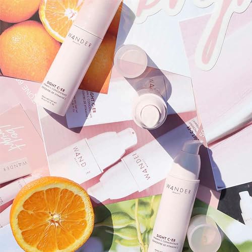 Image of Wander Beauty Sight C-er Vitamin C Concentrate - 20% Vitamin C Cream to Plump, Brighten, & Hydrate Face - Brightening Moisturizer with Vitamin E, Kakadu Plum, Niacinamide, & Hyaluronic Acid - 1.01 oz