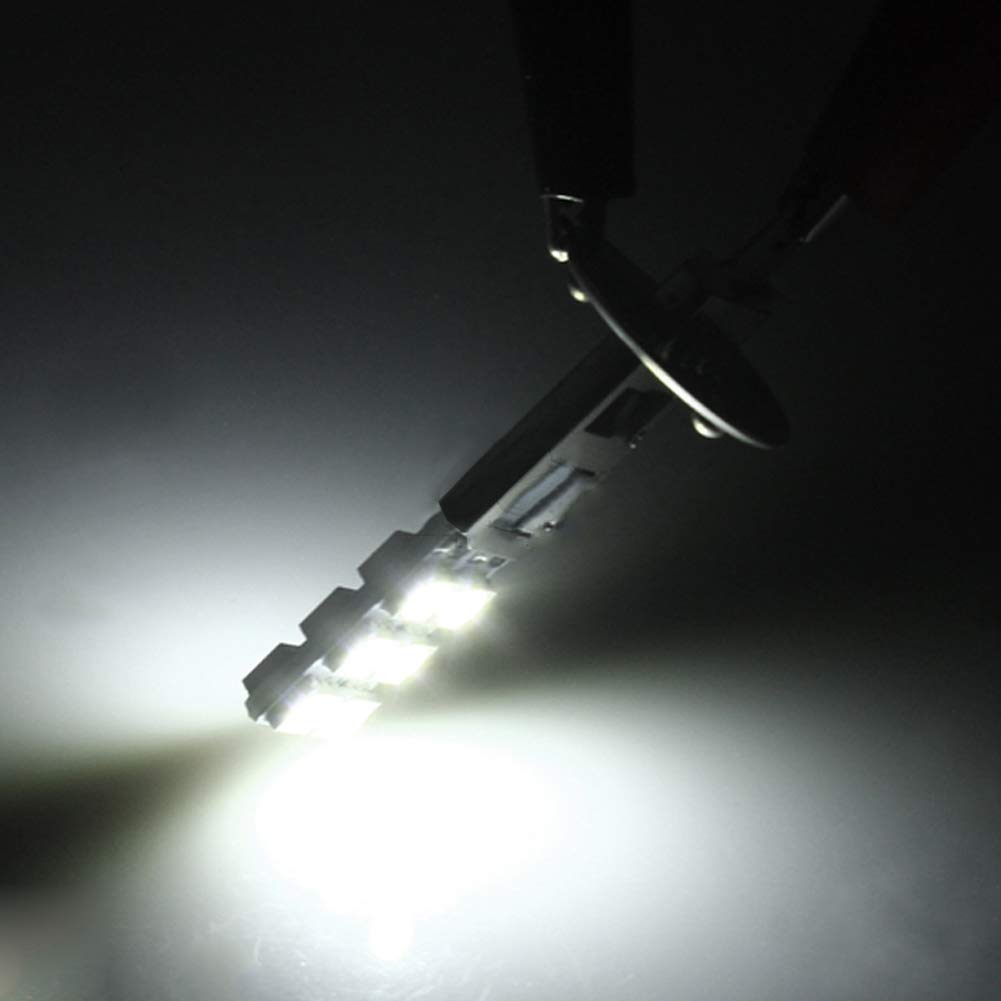 2 pièces LED H1 Ampoules 55W 12V Super Bright 6000K Blanc Kit d'ampoules de phare à LED Fog Driving Light (Argent)