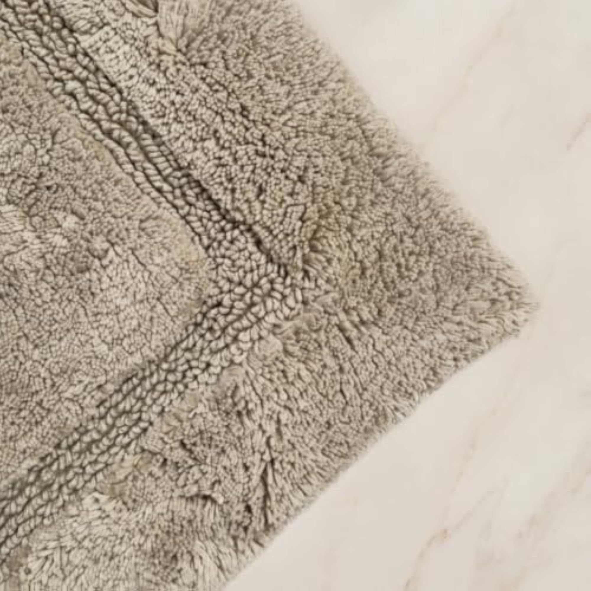 Mellow Anti Slip Tufted Cotton Bath Mat, Beige
