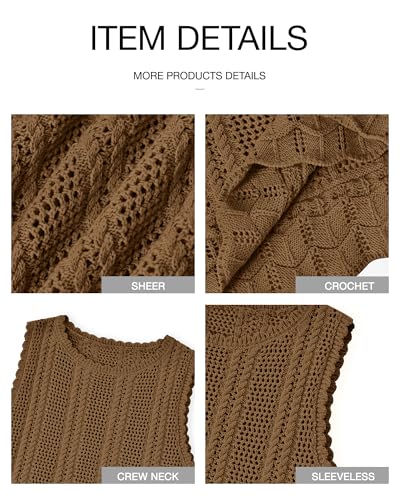 Image of KIRUNDO Beach Vacation Clothes for Women Spring Summer Crochet Sweater Vest Tank Tops Cover Ups Resort Cruise Outfits 2026