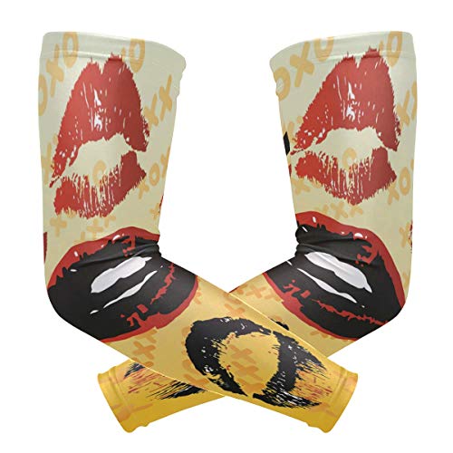 Montoj, manicotti di protezione dal sole, con stampa a labbra