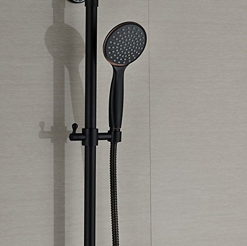 Mitigeur douche baignoire 3-ways Gowe en bronze huilé avec bec pivotant mural - 4