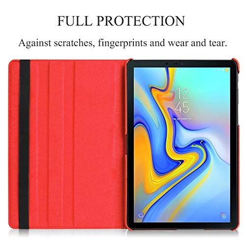 Case Compatible with Samsung Galaxy Tab A 10.5 (2018), EKVINOR 360 Degree Rotating PU Leather Protective Tablet Cover Case with Stand Function for Tab A 10.5 inch 2018 Model (SM-T590/T595/T597) - Red by EKVINOR - Image 6