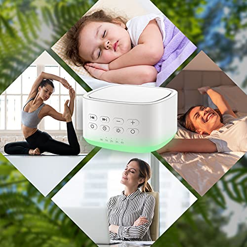 Magicteam White Noise Machine 10 Colors Lights and 25 Soothing Sounds Sleep Sound Machine with 5 Timers with Memory Feature Portable Sound Machine for Baby Adults. (White) - Thumbnail 7