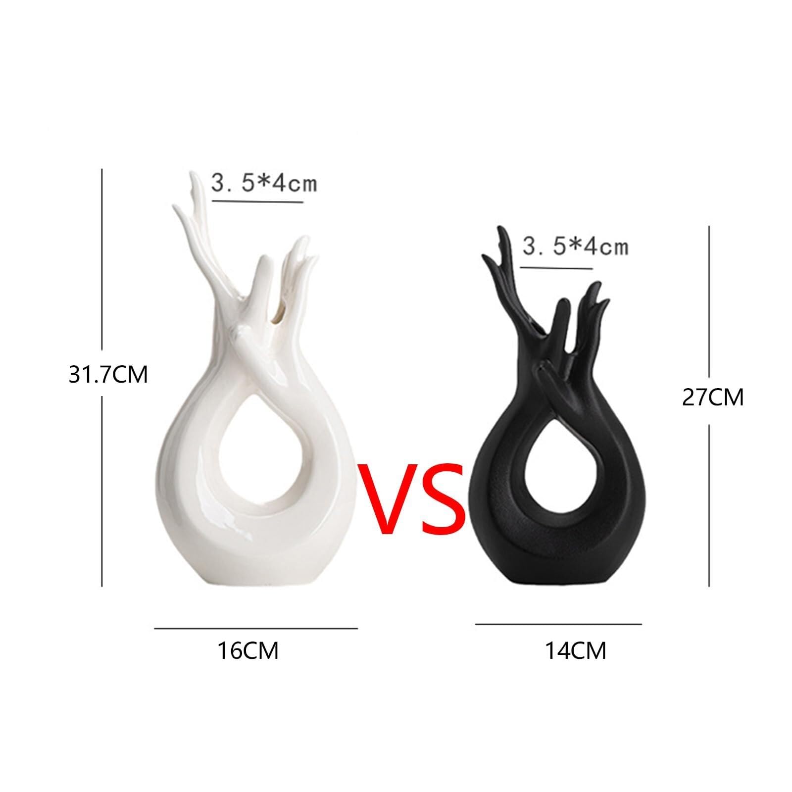 Ładny wazon dekoracja biały abstrakcyjny korpus nowoczesne ceramiczne wazony na kwiaty dekoracje półek (jasny biały)