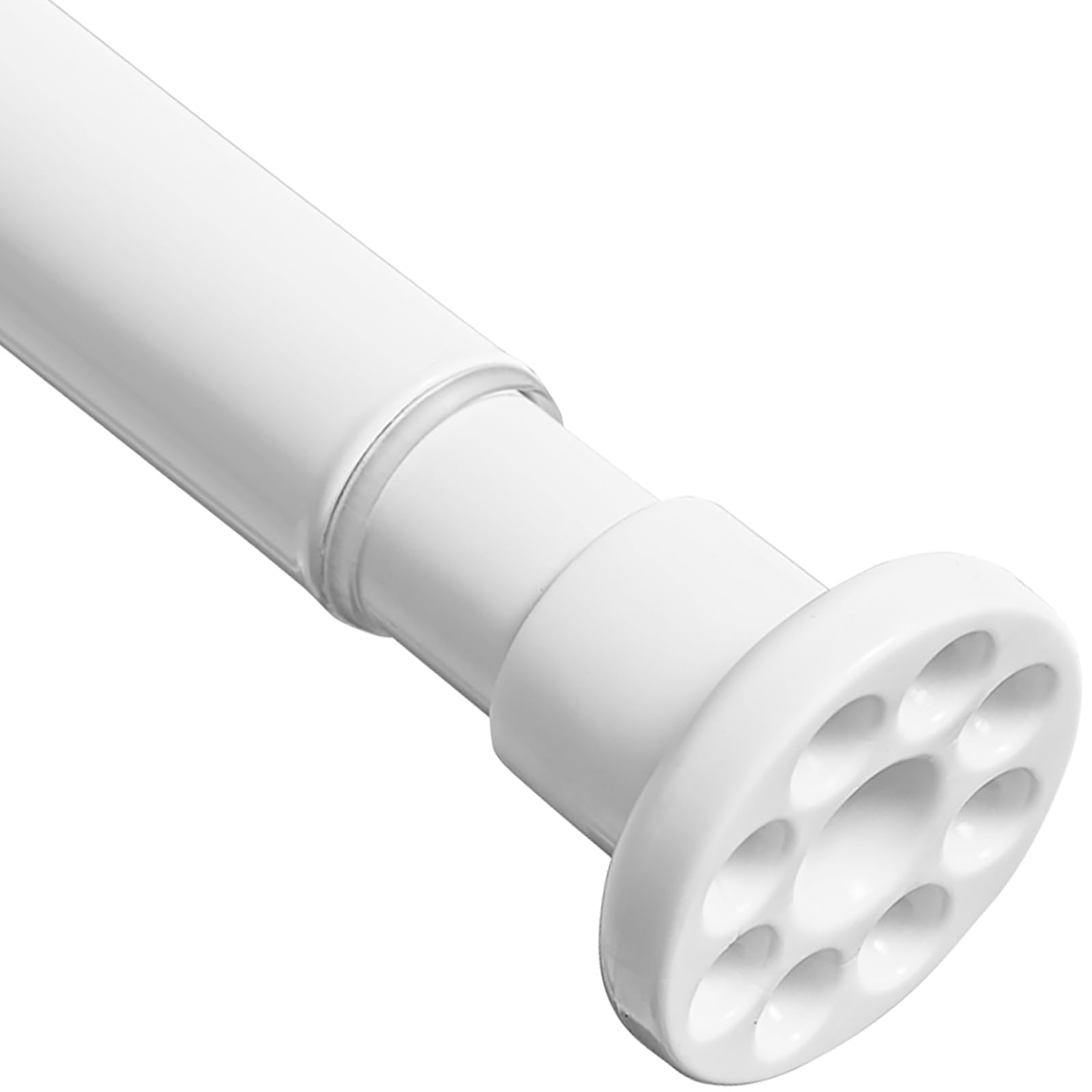 SOALARMON White Shower Curtain Rod 28"-39.5", Never Rust Anti-Slip Adjustable Tension Curtain Rods No Drilling, Heavy Duty Spring Enlarged Diameter 1"